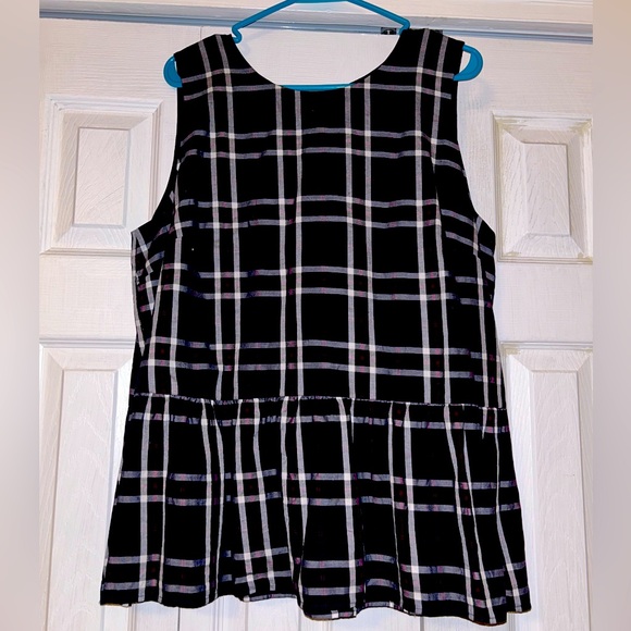 Nordstrom Plaid Peplum Blouse - Picture 1 of 2